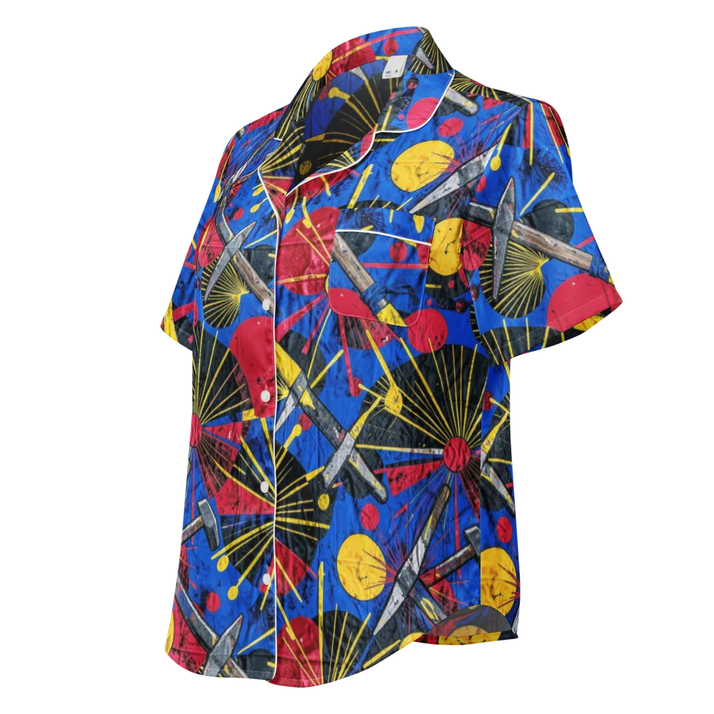 Strata Spark on Women's Short Sleeve Pajama Top — Left Front