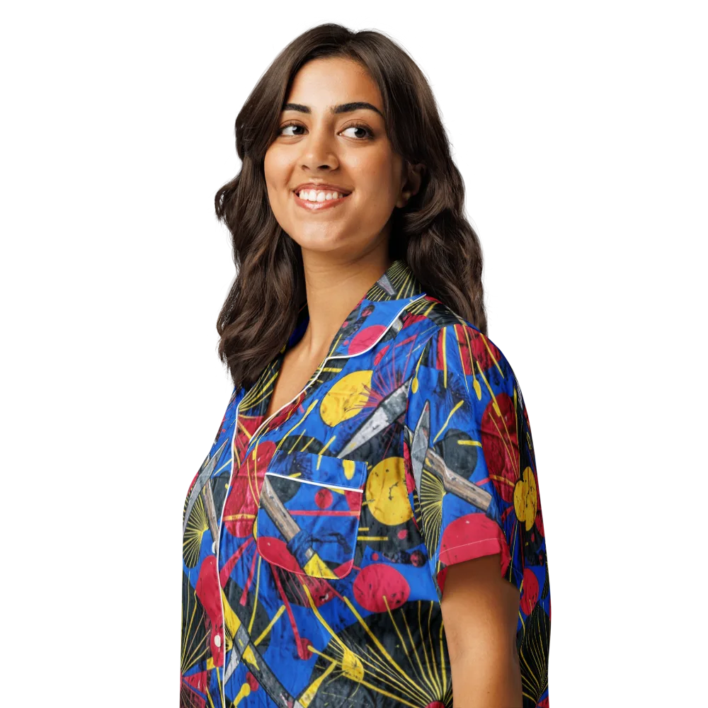Strata Spark on Women's Short Sleeve Pajama Top — Left Front