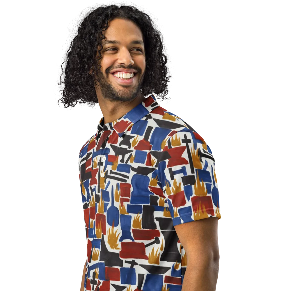 Forge Fête on Men's Slim Fit Polo Shirt — Left Front