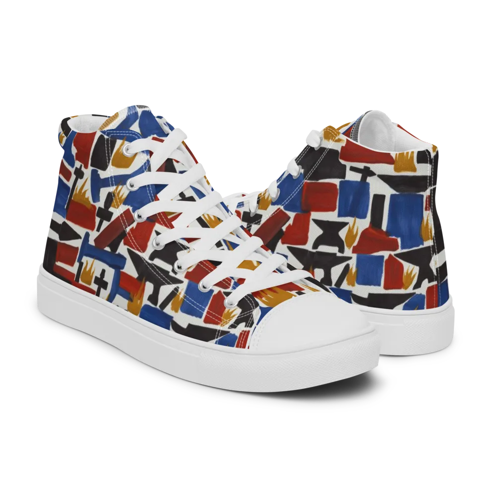 Forge Fête on Men's High Top Canvas Shoes — Right