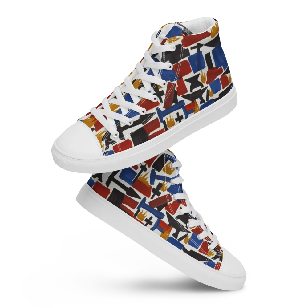 Forge Fête on Men's High Top Canvas Shoes — Front