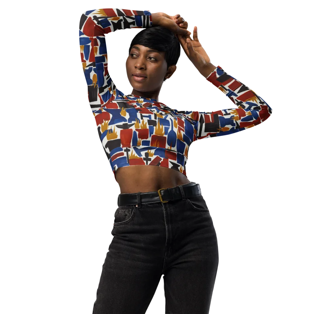 Forge Fête on Long Sleeve Crop Top — Front