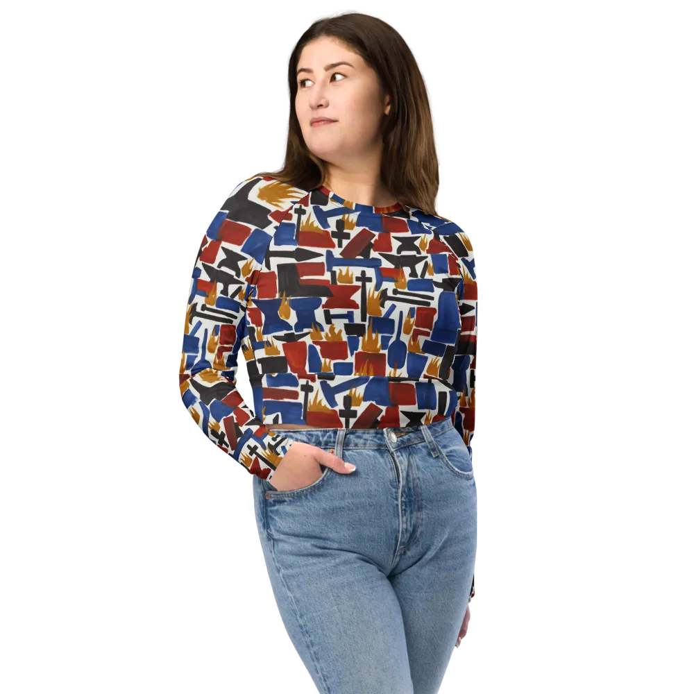 Forge Fête on Long Sleeve Crop Top — Front
