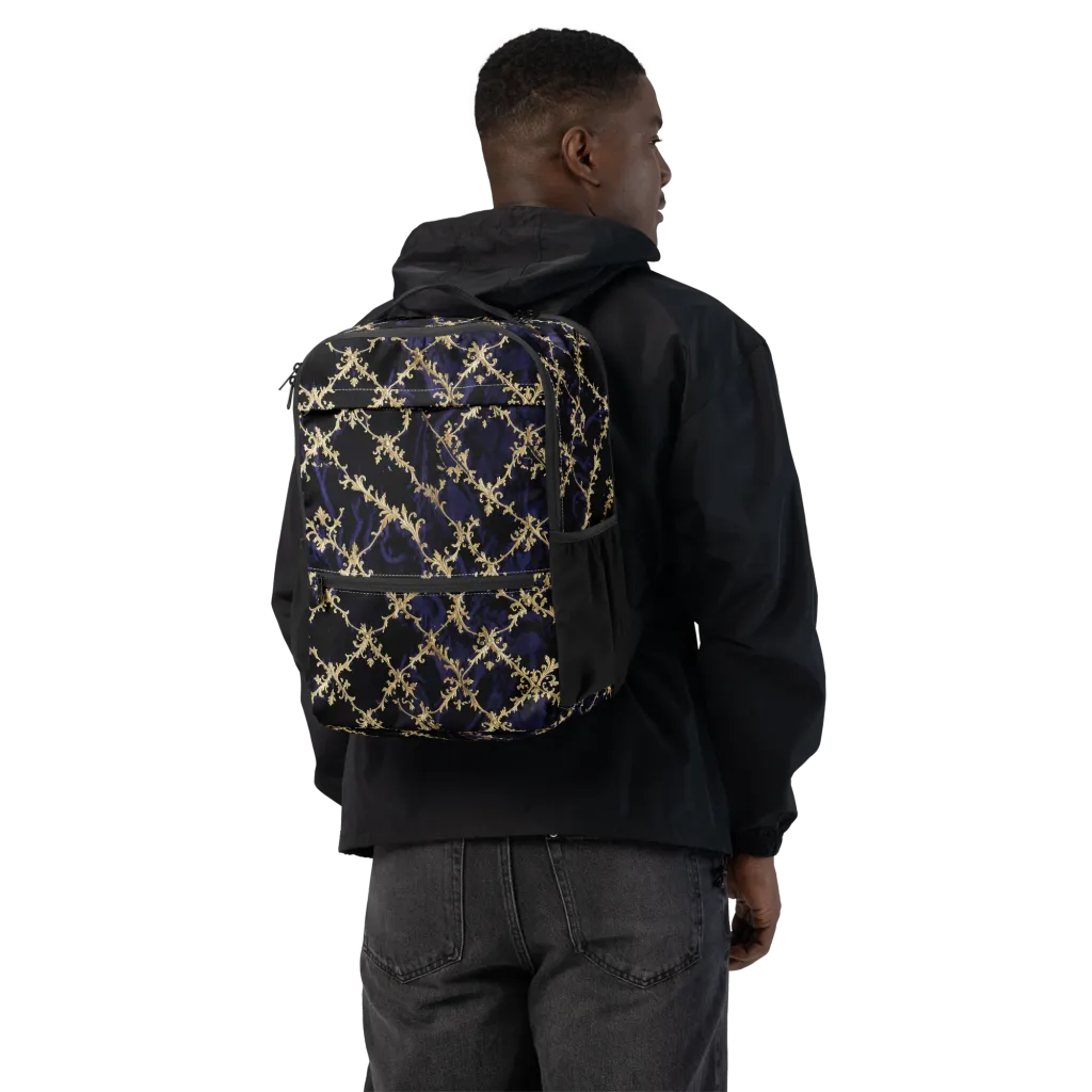 Nocturne Damask on Utility Backpack — Back