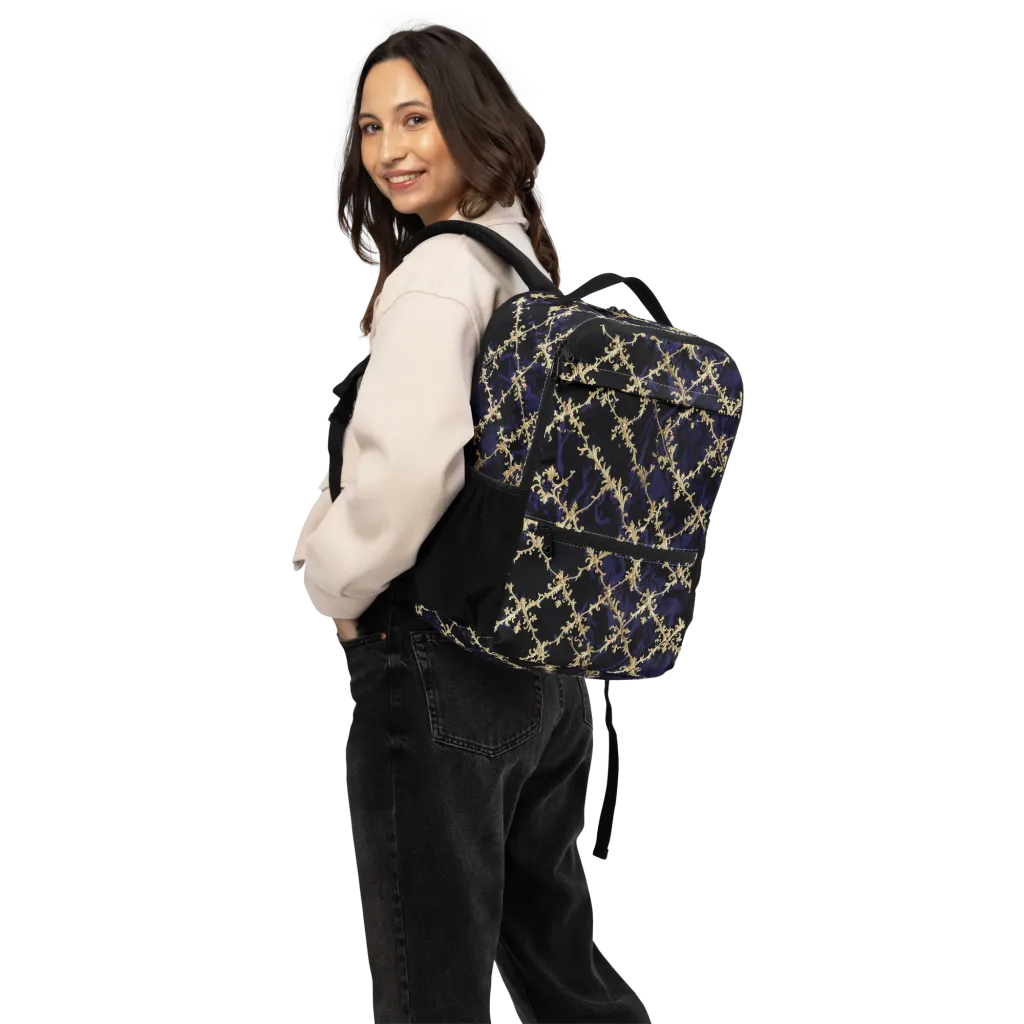Nocturne Damask on Utility Backpack — Back