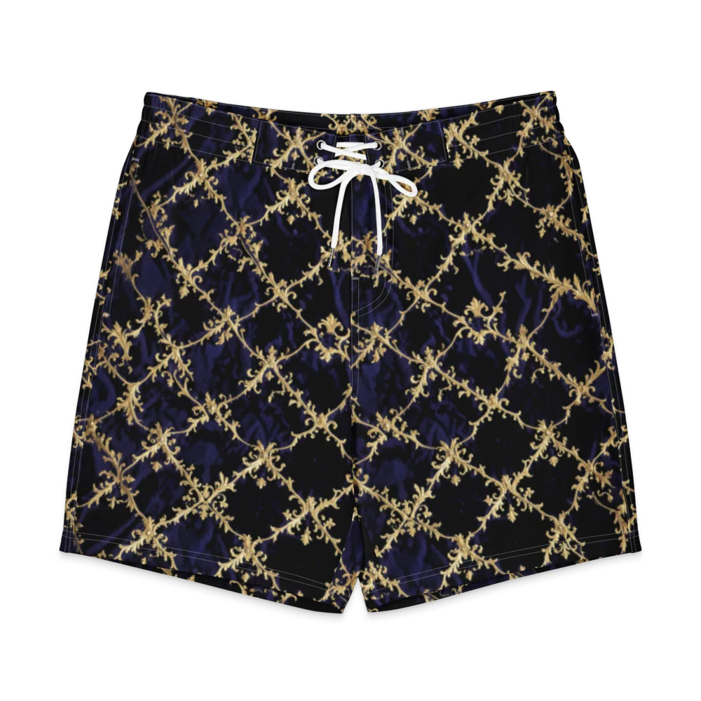Nocturne Damask on Men's Board Shorts — Front