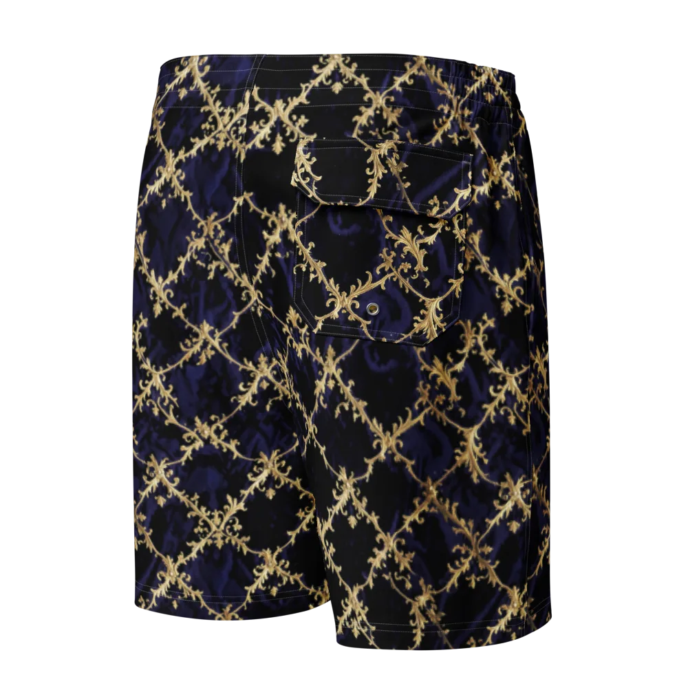 Nocturne Damask on Men's Board Shorts — Back