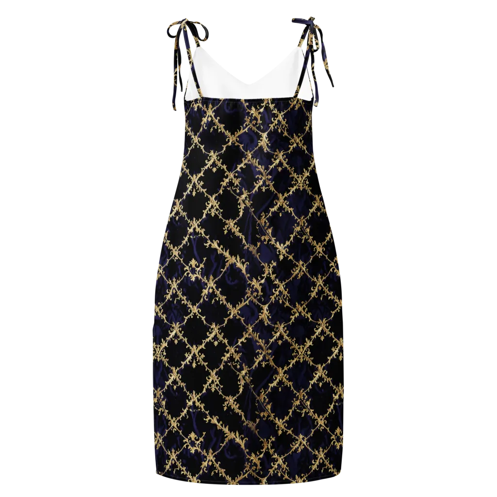 Nocturne Damask on Slip Dress — Back