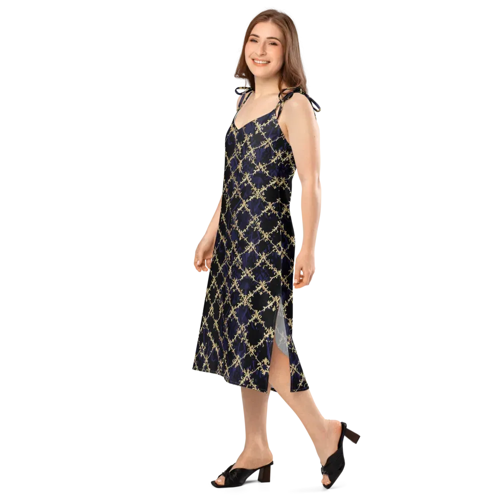 Nocturne Damask on Slip Dress — Left Front