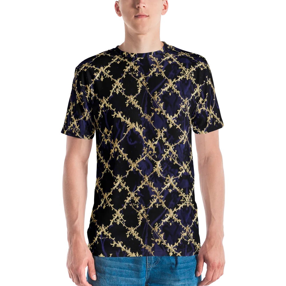Nocturne Damask on Men's Crew Neck T-Shirt — Front