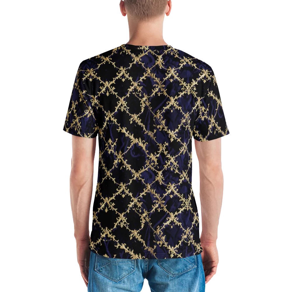 Nocturne Damask on Men's Crew Neck T-Shirt — Back