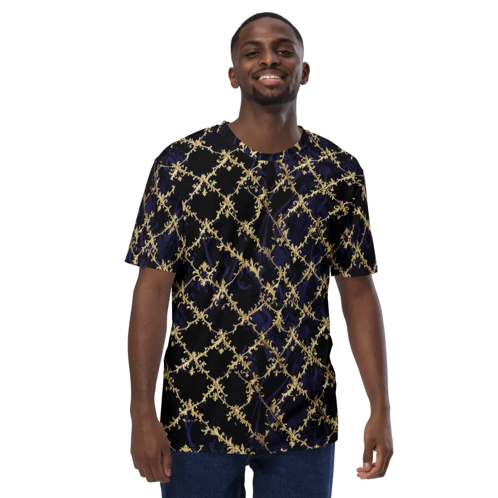 Nocturne Damask on Men's Crew Neck T-Shirt — Front