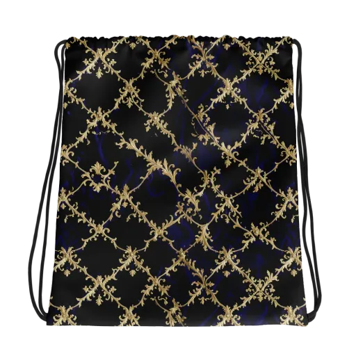 Nocturne Damask on a Drawstring Bag