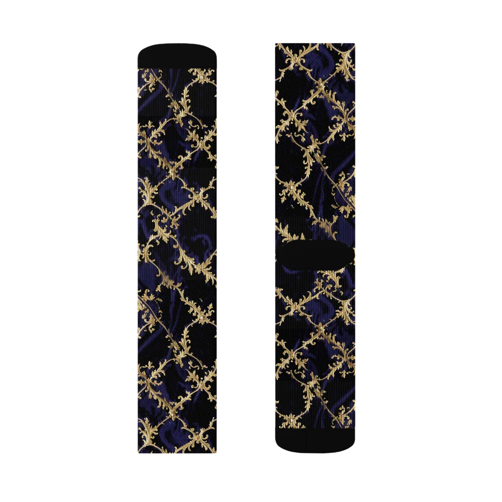 Nocturne Damask on Socks — Left Sock