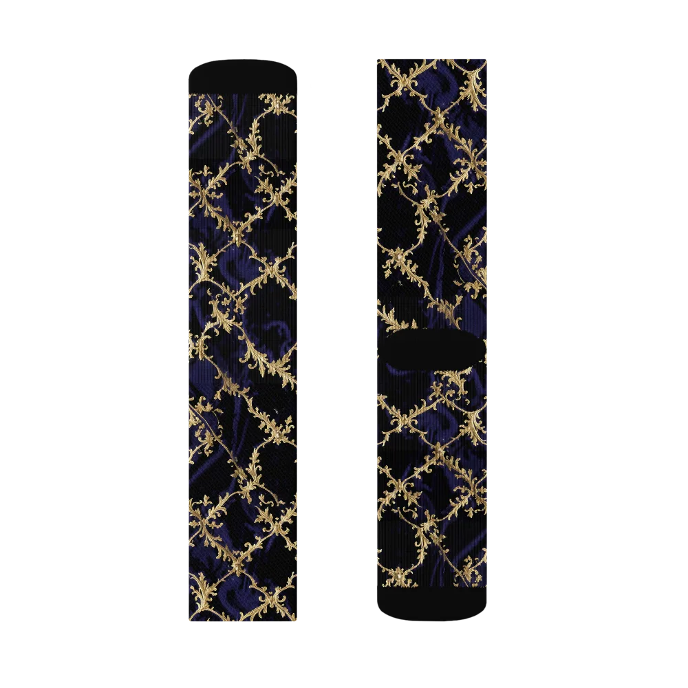 Nocturne Damask on Socks — Right Sock