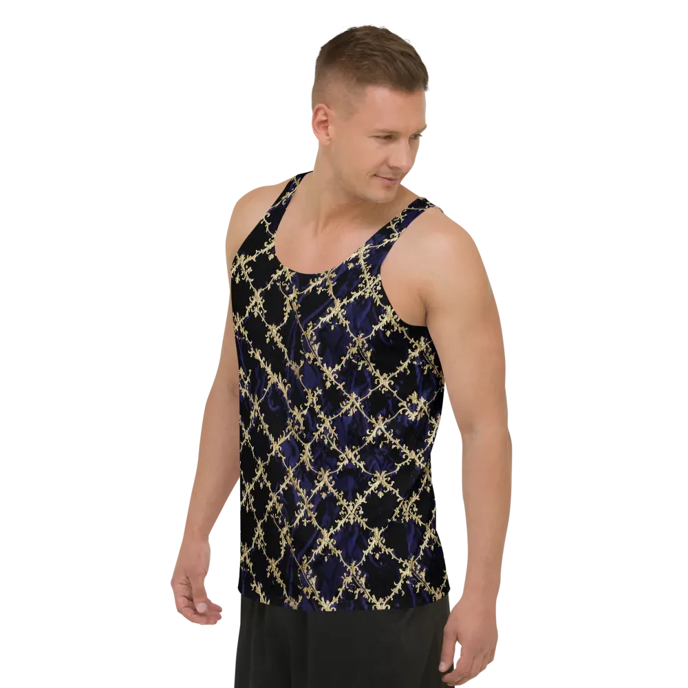 Nocturne Damask on Men's Tank Top — Left Front