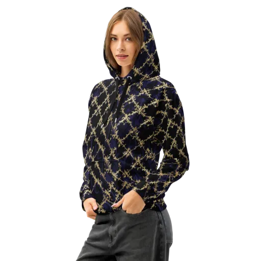Nocturne Damask on a Cotton Hoodie