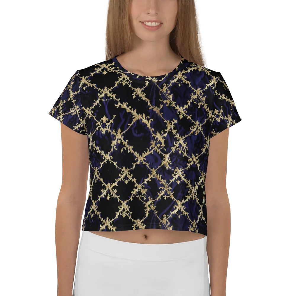 Nocturne Damask on Crop Tee — Front