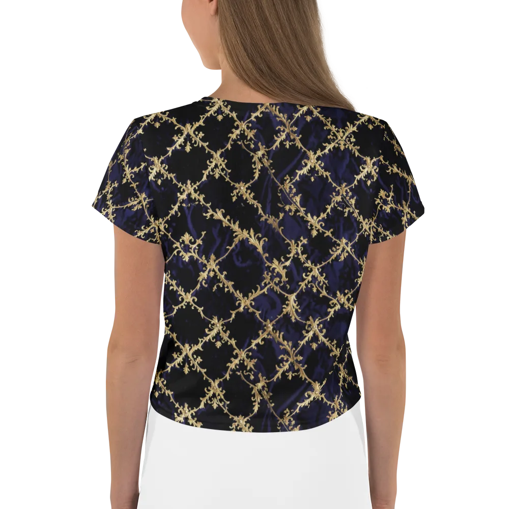Nocturne Damask on Crop Tee — Back