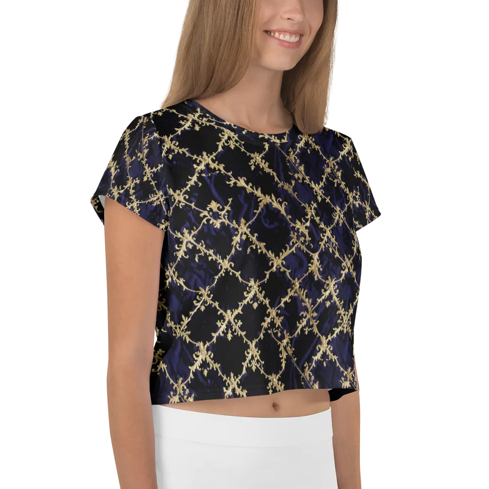 Nocturne Damask on Crop Tee — Right