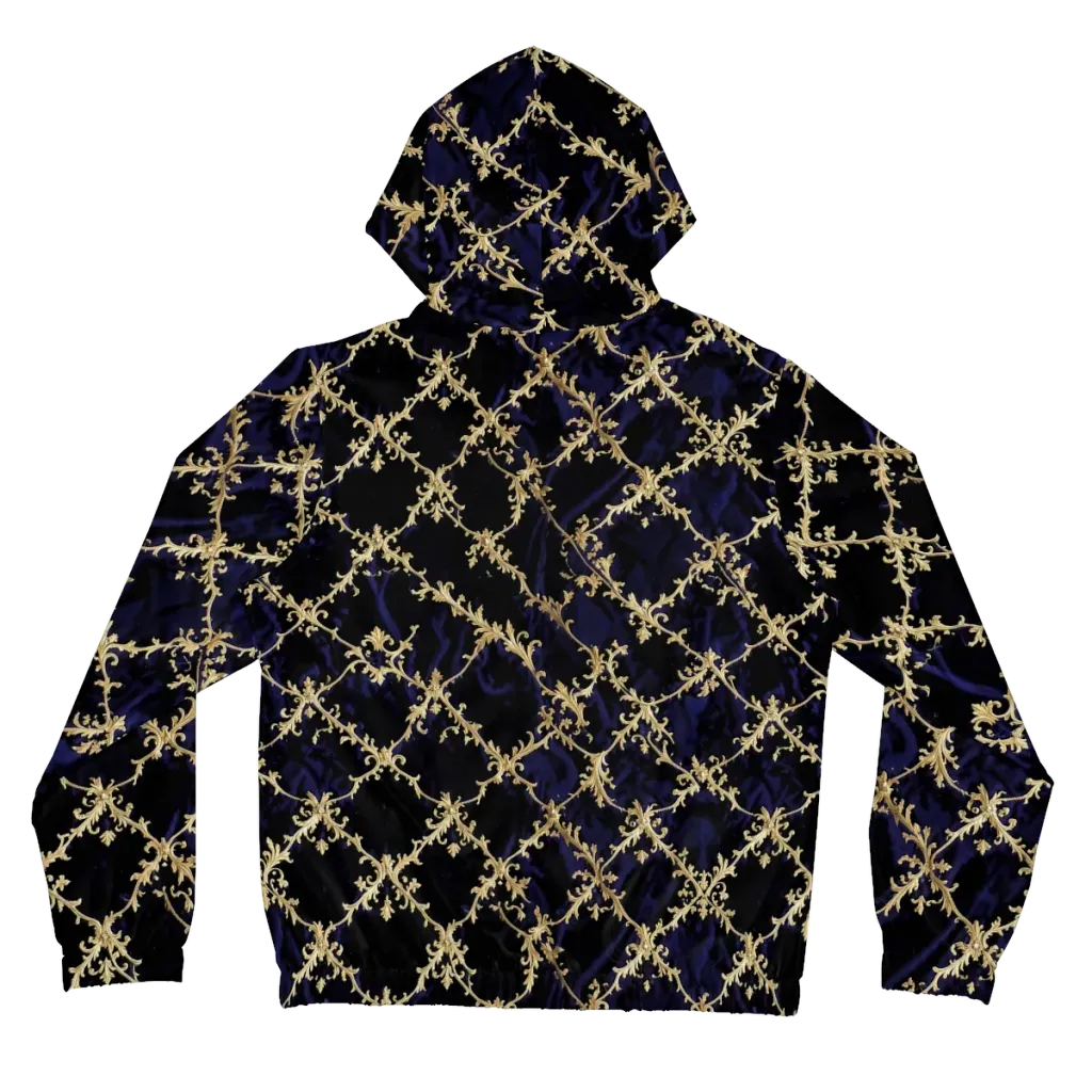 Nocturne Damask on Women's Full-Zip Hoodie — Back