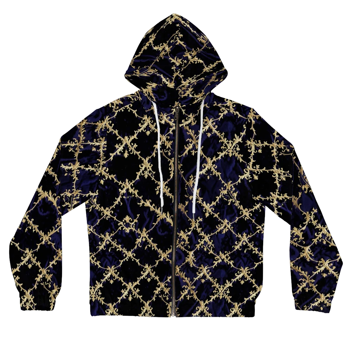Nocturne Damask on Women's Full-Zip Hoodie — Front