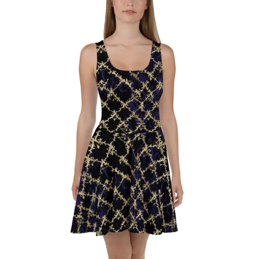 Nocturne Damask on a Skater Dress