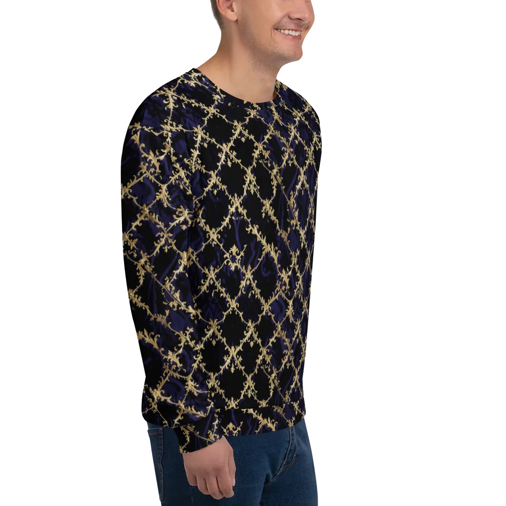 Nocturne Damask on Sweatshirt — Right Front