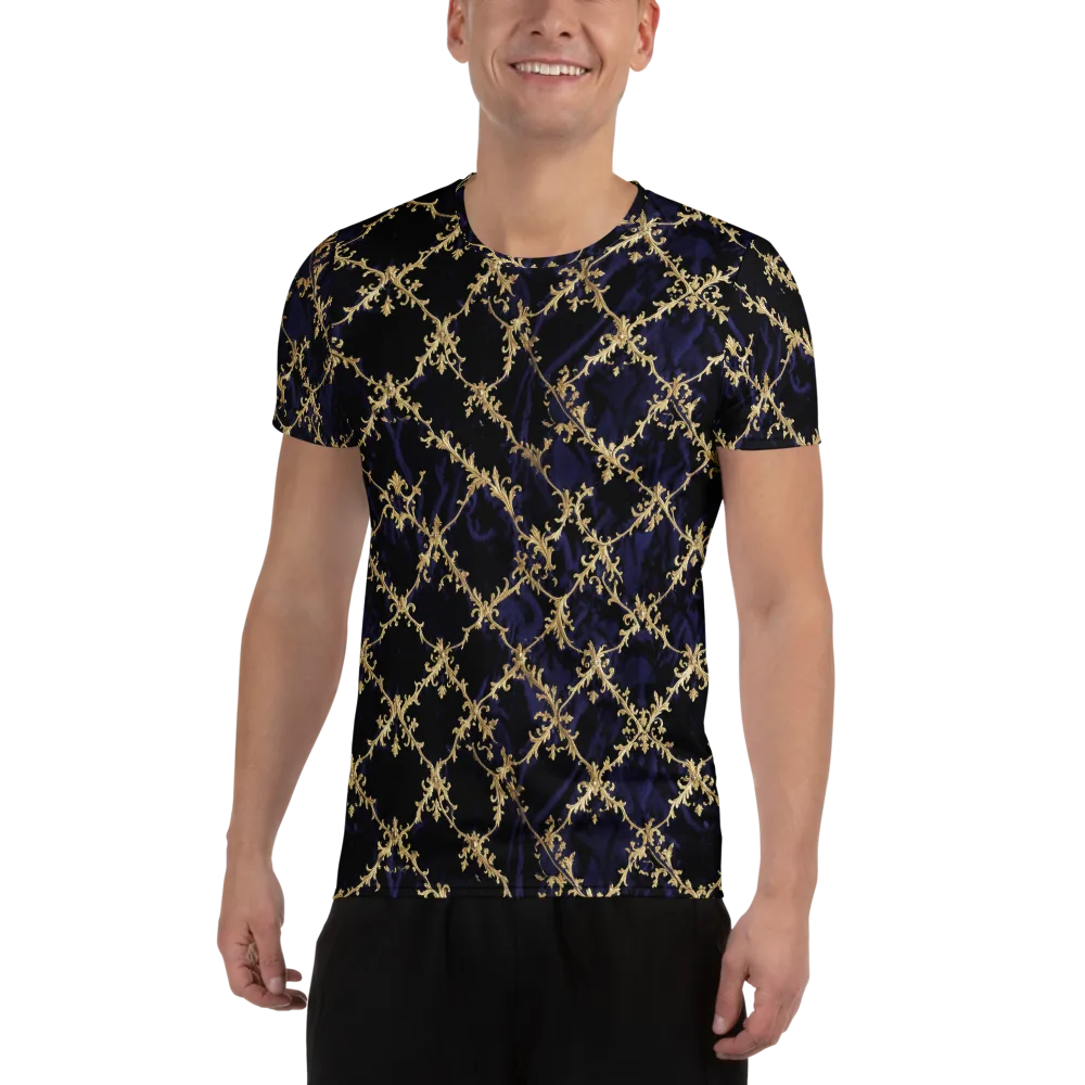 Nocturne Damask on Men's Athletic T-Shirt — Front