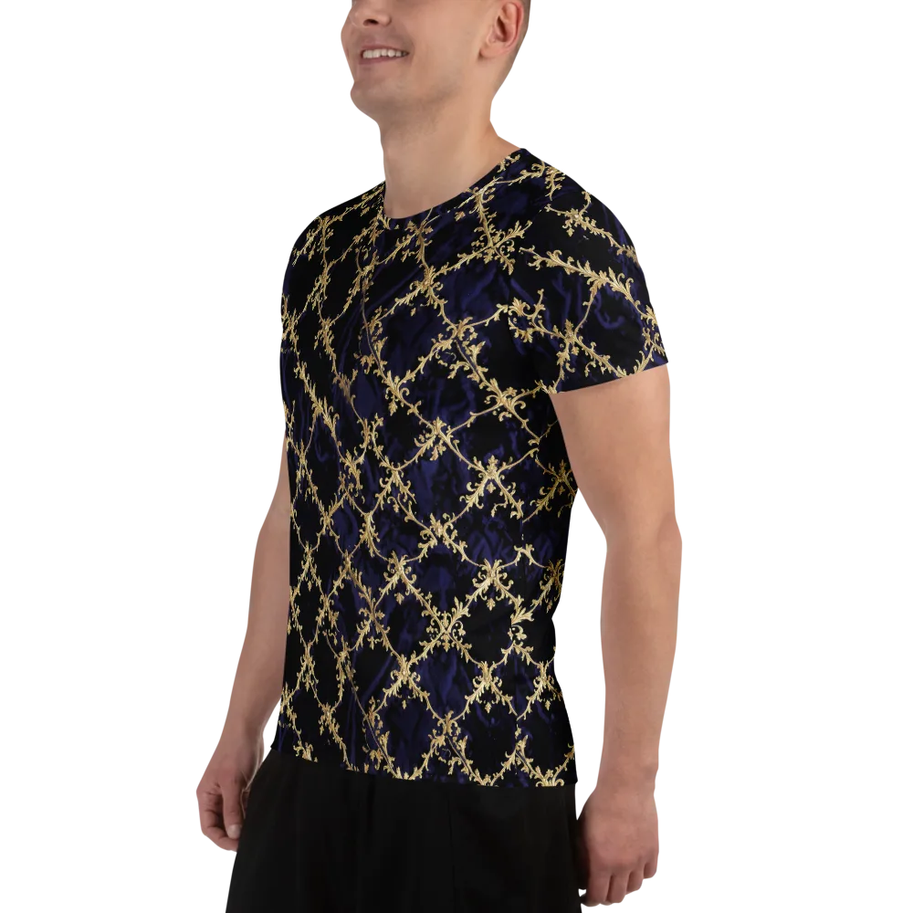 Nocturne Damask on Men's Athletic T-Shirt — Left