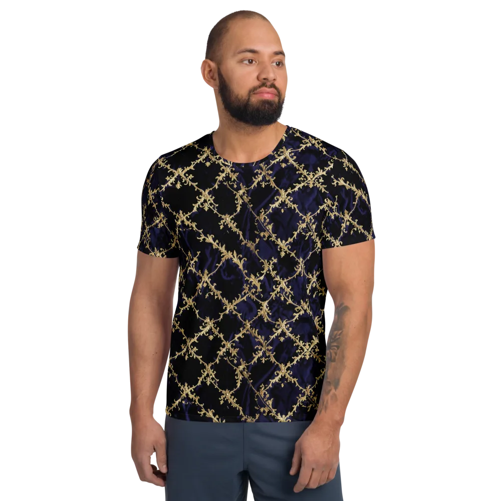 Nocturne Damask on Men's Athletic T-Shirt — Front