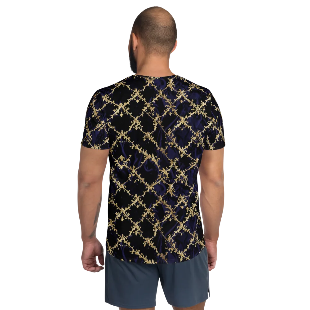 Nocturne Damask on Men's Athletic T-Shirt — Back