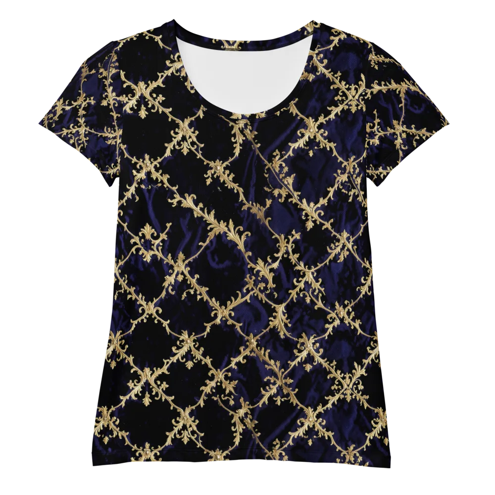 Nocturne Damask on Women's Athletic T-Shirt — Front