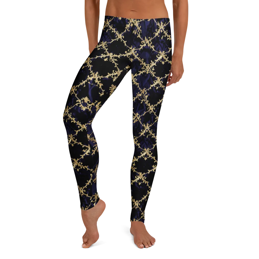 Nocturne Damask on Leggings — Front