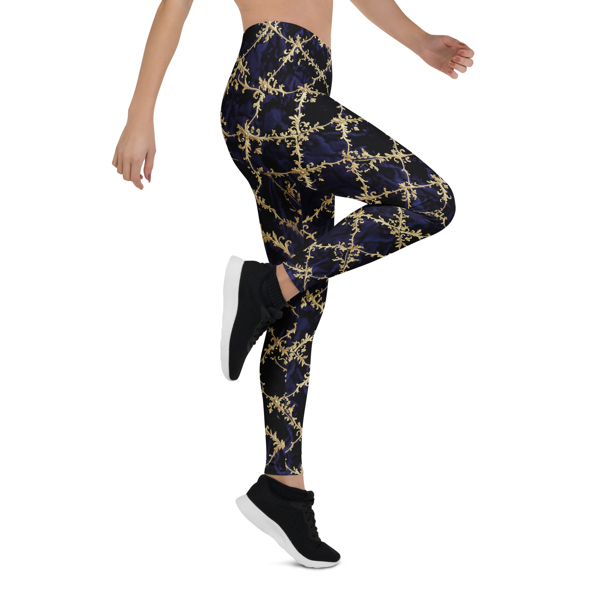 Nocturne Damask on Leggings — Right