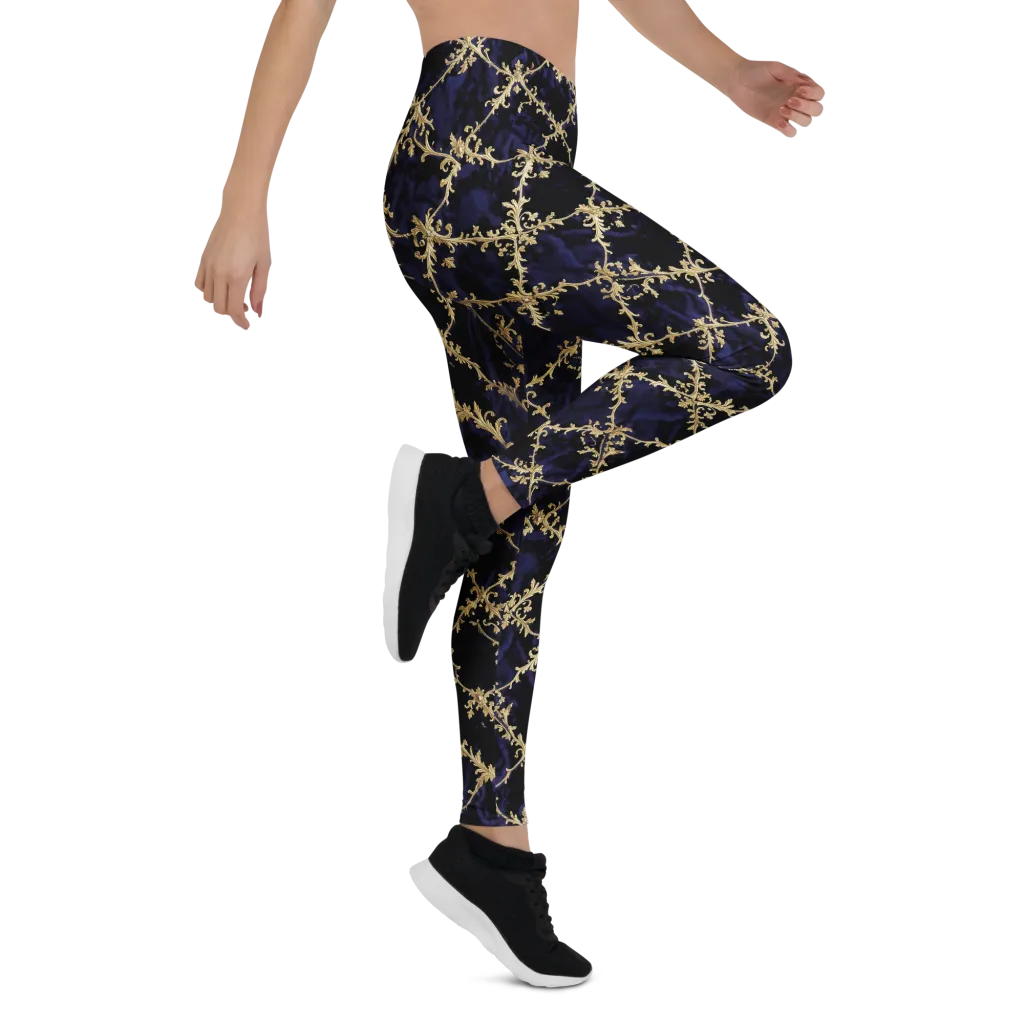 Nocturne Damask on Leggings — Right