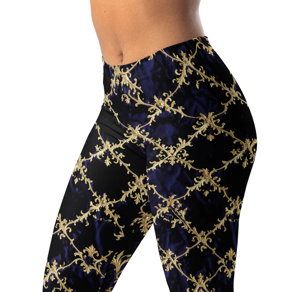 Nocturne Damask on Leggings — Left Front