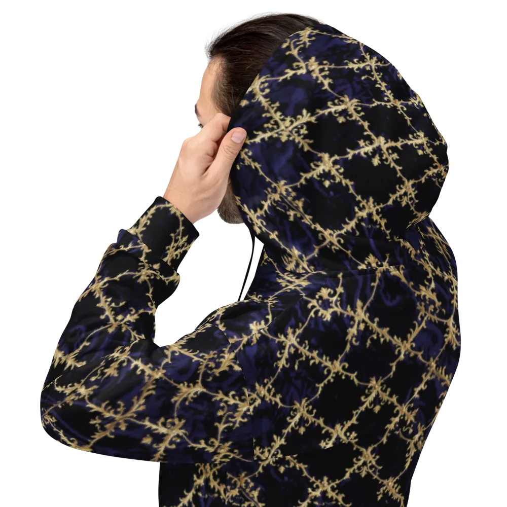 Nocturne Damask on Hoodie — Back