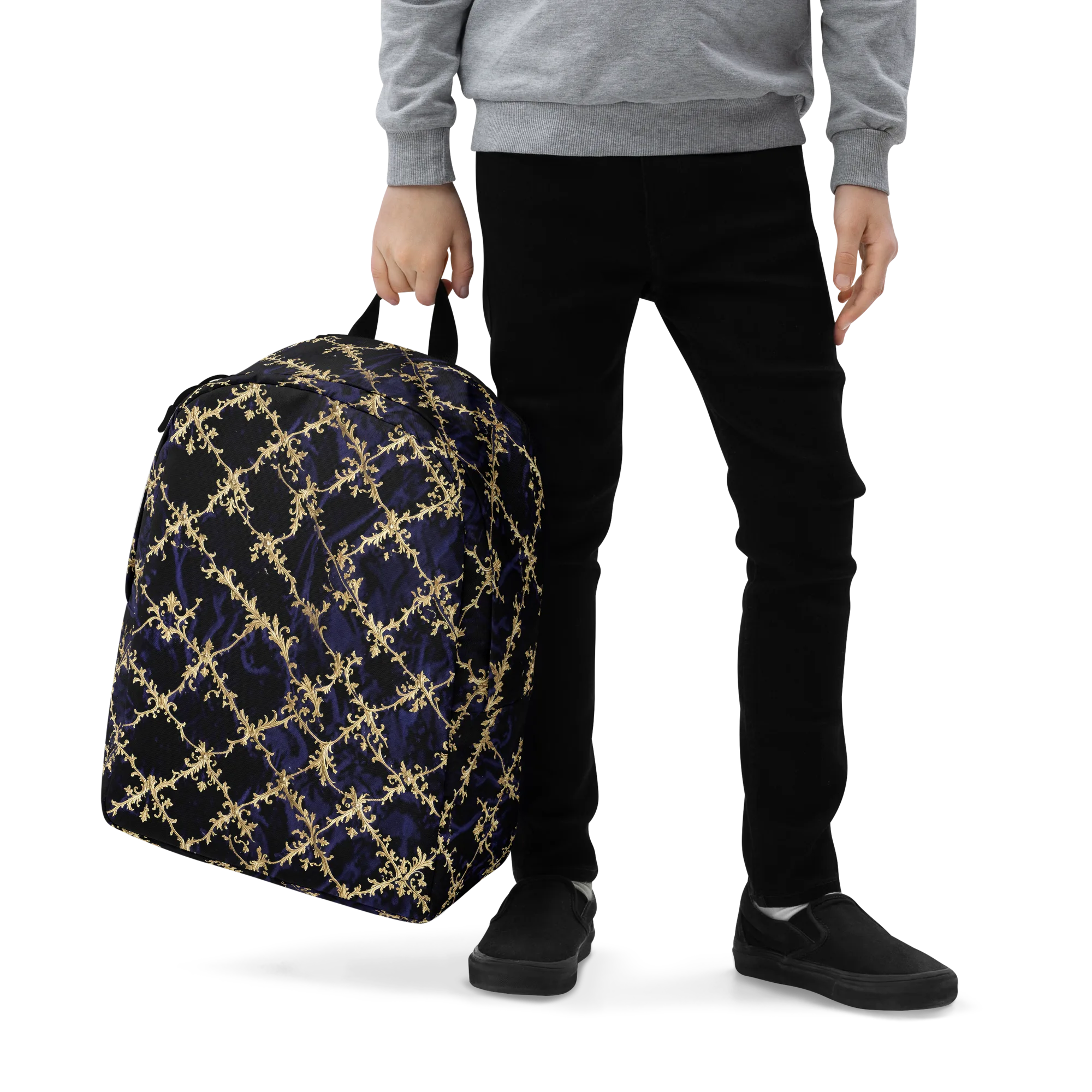 Nocturne Damask on Minimalist Backpack — Zoomed-in
