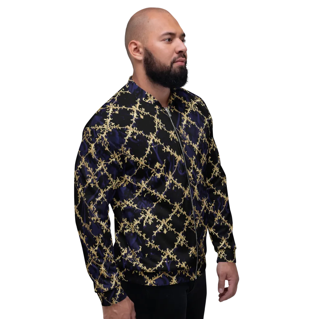 Nocturne Damask on Bomber Jacket — Right