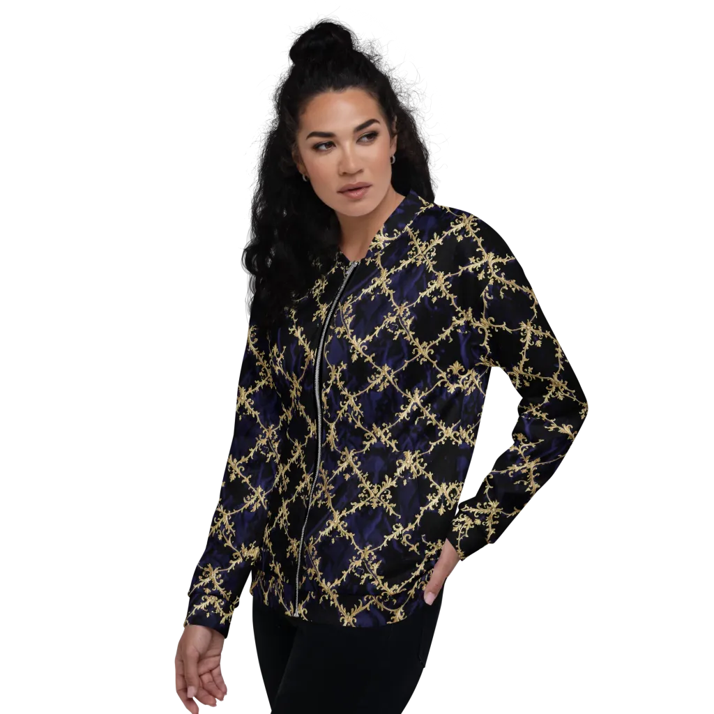 Nocturne Damask on Bomber Jacket — Left
