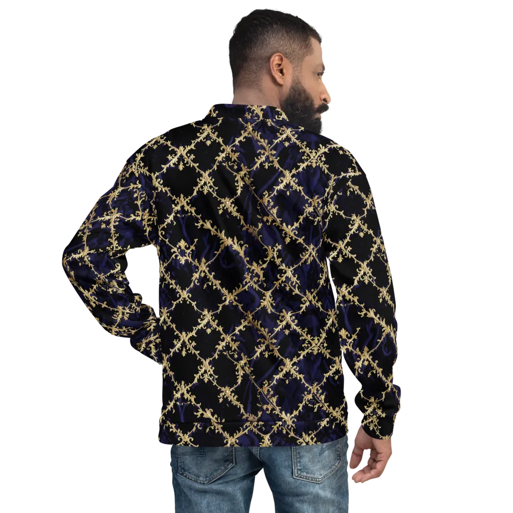 Nocturne Damask on Bomber Jacket — Back