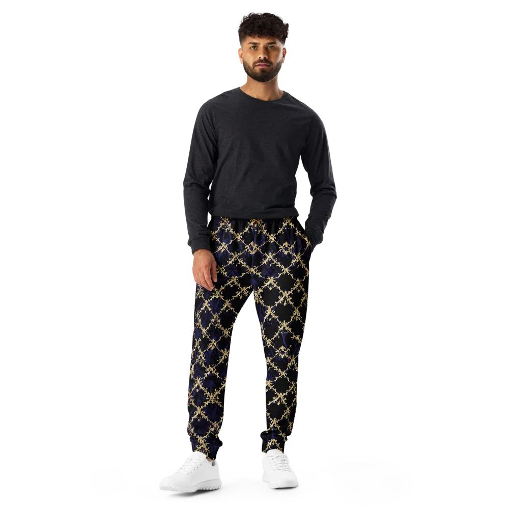 Nocturne Damask on Men's Joggers — Front