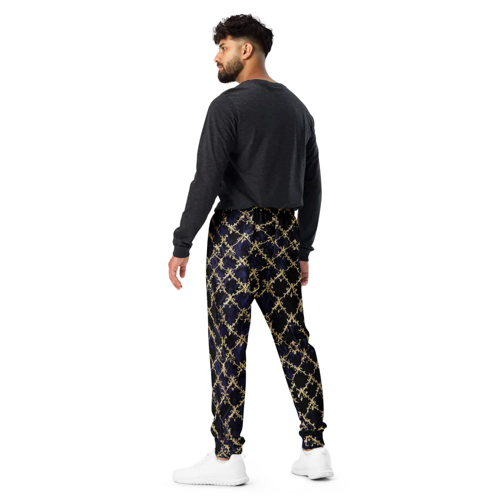 Nocturne Damask on Men's Joggers — Back
