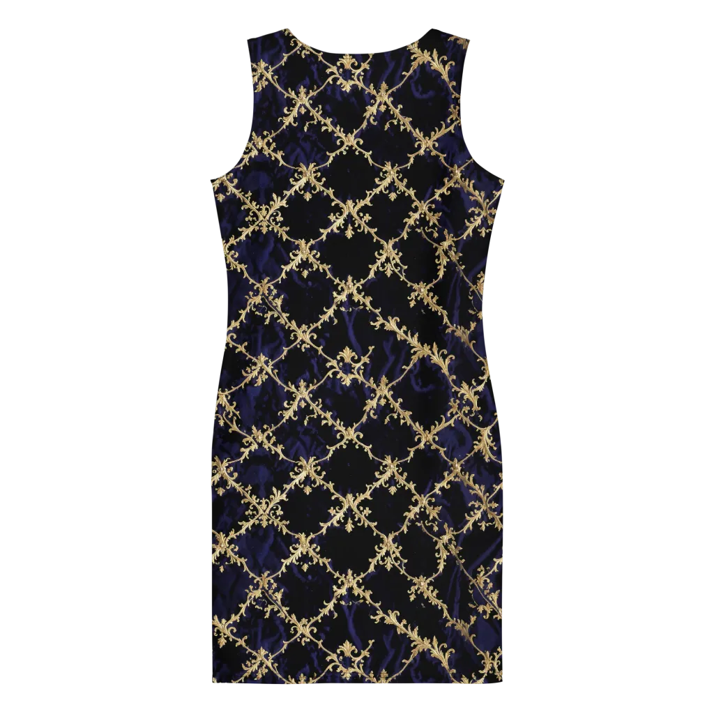 Nocturne Damask on Bodycon Dress — Back