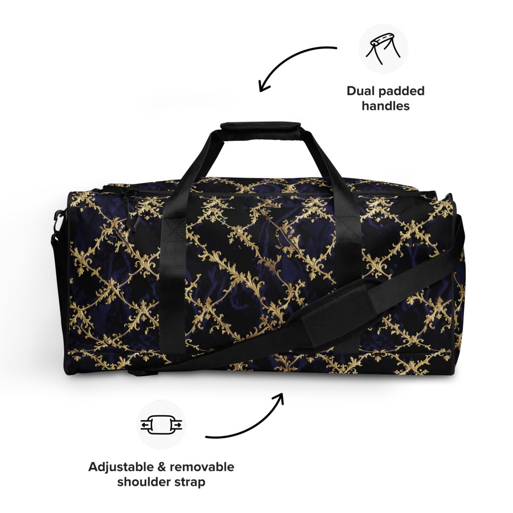 Nocturne Damask on Duffle Bag — Front