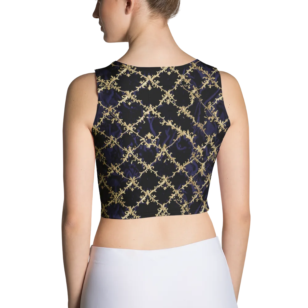 Nocturne Damask on Crop Top — Back