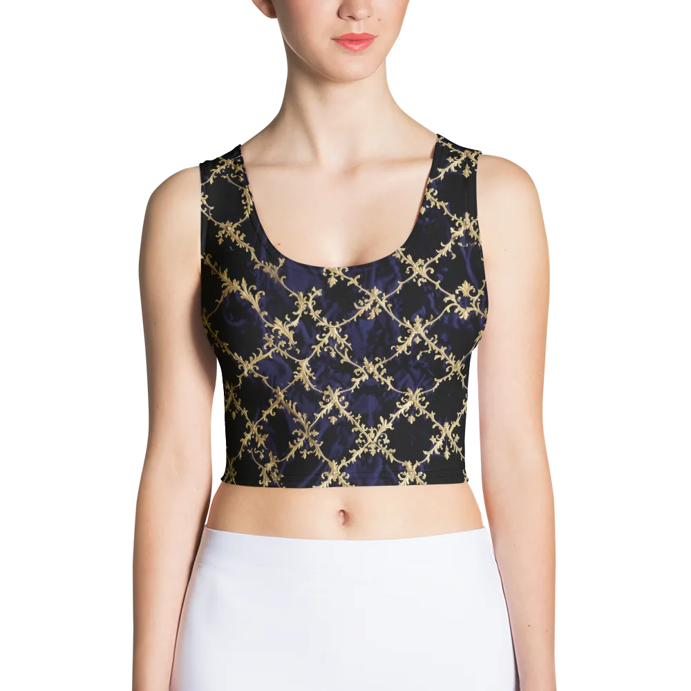 Nocturne Damask on Crop Top — Front
