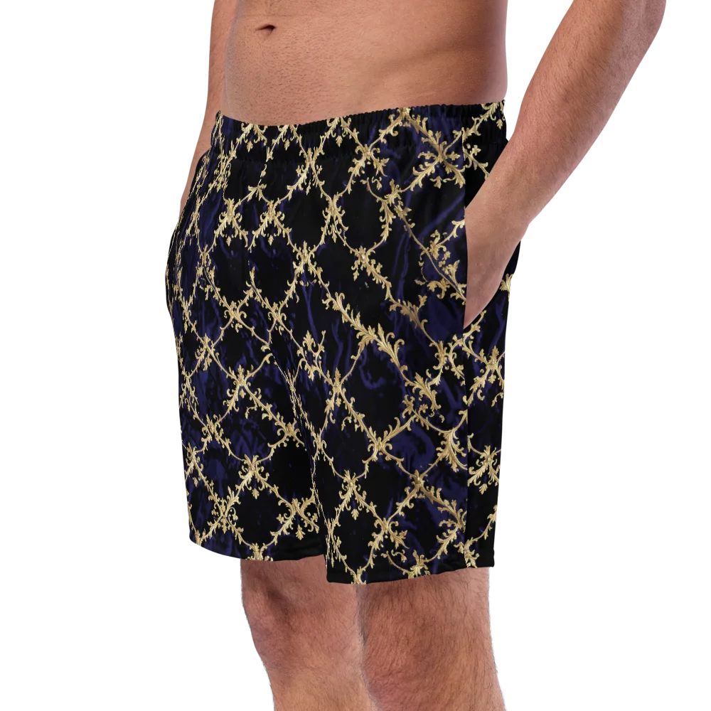 Nocturne Damask on Swim Trunks — Left Front