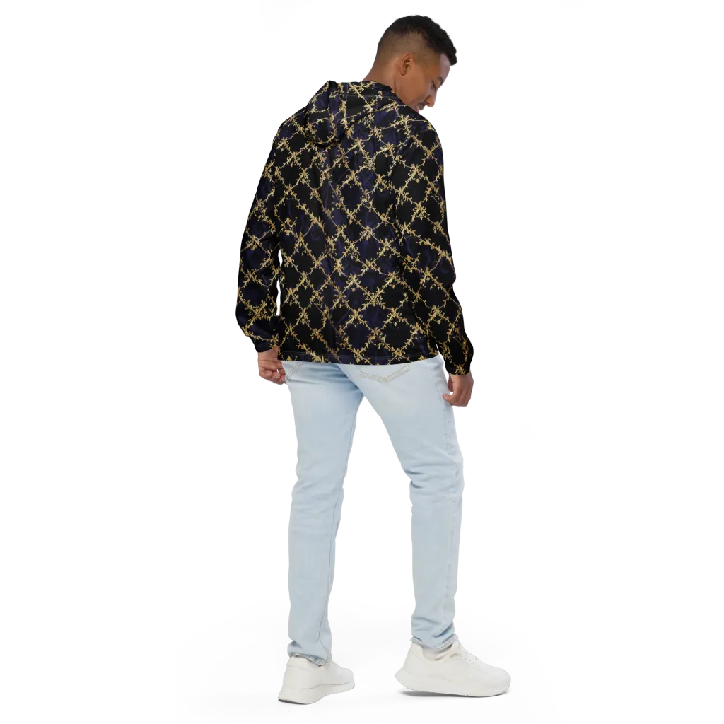 Nocturne Damask on Men's Windbreaker — Back